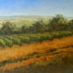 oil painting on canvas of french vineyard