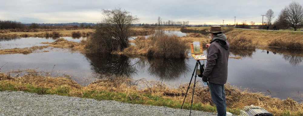 michael king plein air painting in pitt meadows